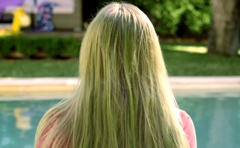 green blonde hair swimming